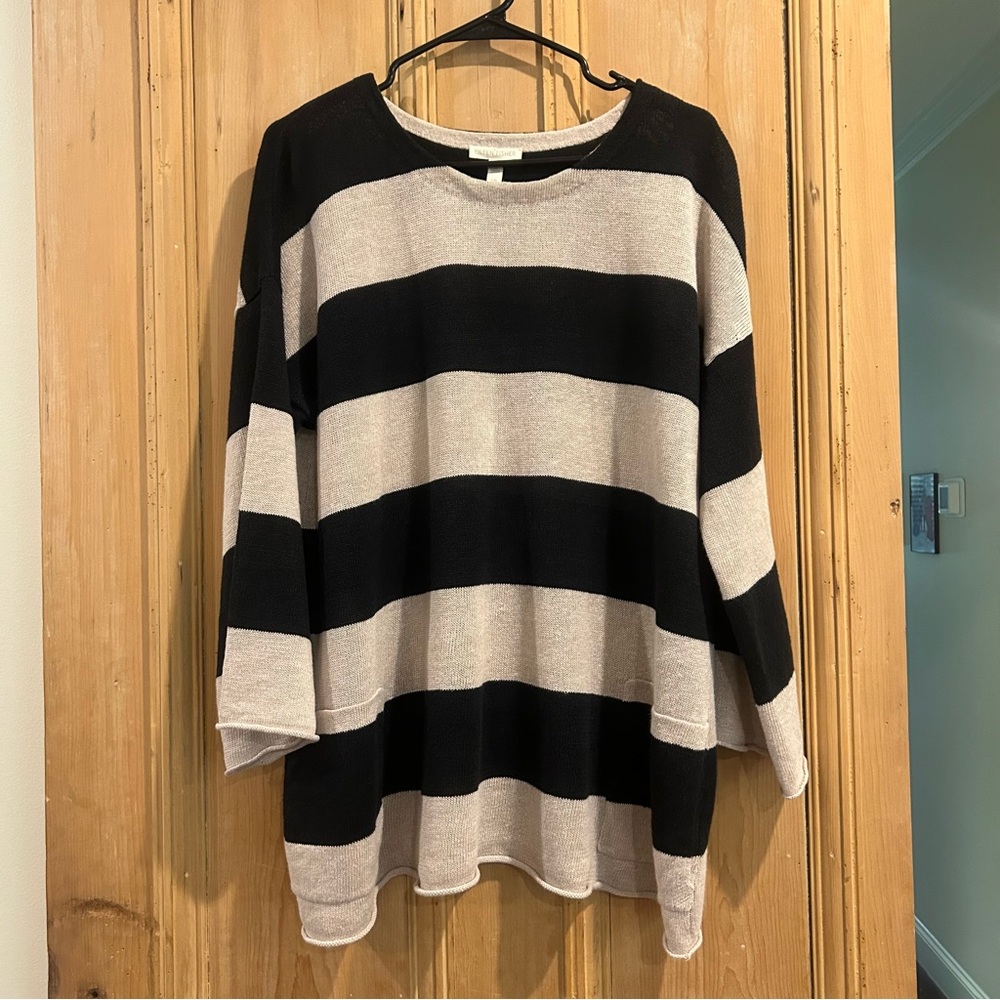 Eileen Fisher Lightweight Stripe Tunic Sweater